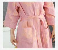 Thumbnail for peignoir femme coton - gros plan tissu