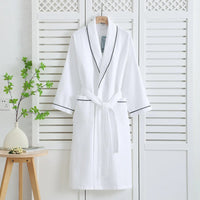 Thumbnail for peignoir femme leger coton gaufre - coloris blanc