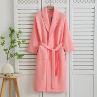 Thumbnail for peignoir femme leger coton gaufre - coloris rose