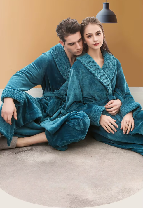 peignoir femme long vert