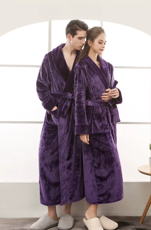 peignoir femme long violet