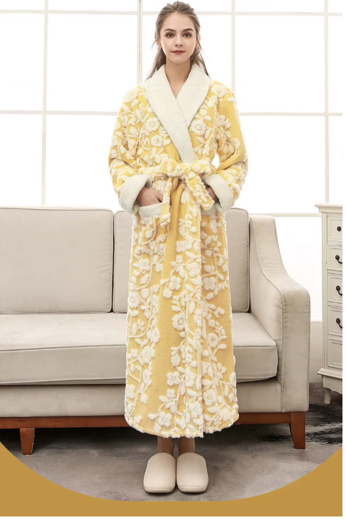 peignoir femme luxe jaune