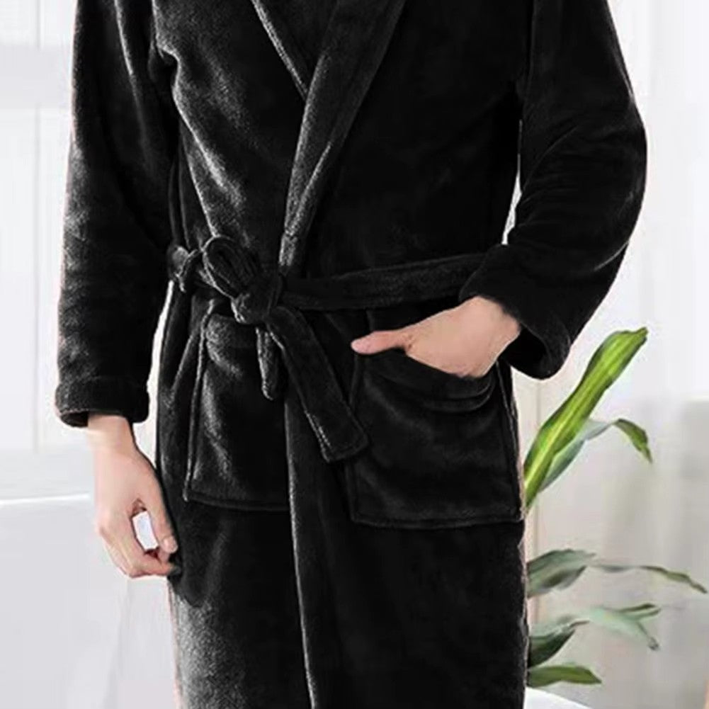 peignoir femme noir flanelle - gros plan tissu