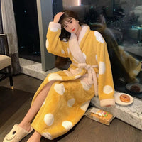 Thumbnail for peignoir femme velours long - coloris jaune
