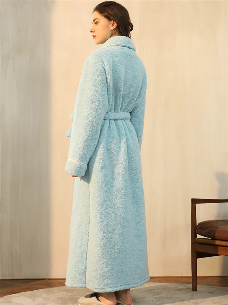 peignoir femme vert deau dos